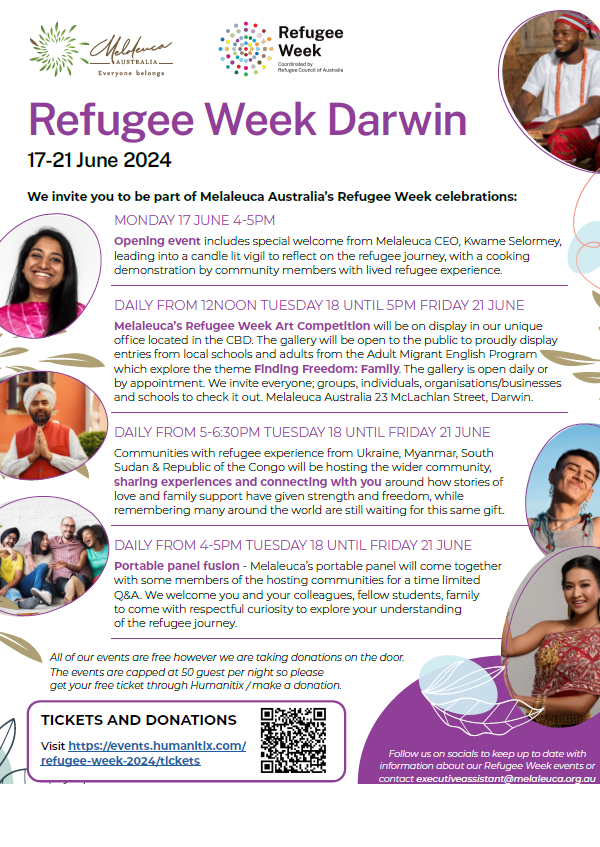 Refugee Week Melaleuca Australia